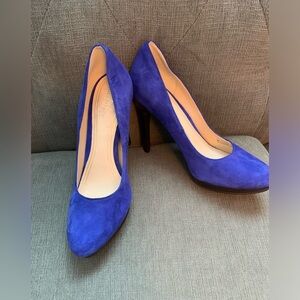 Cole Haan Nike Air insole blue suede high heels size 8 shoes platform